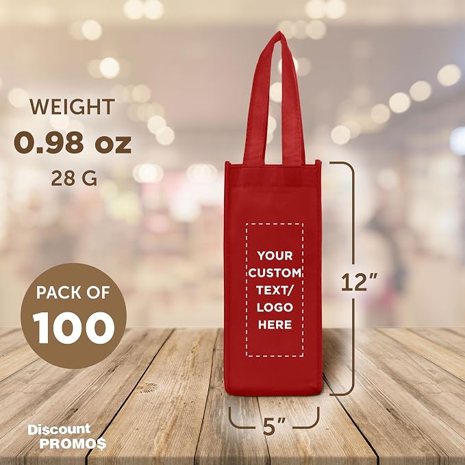 DISCOUNT PROMOS Non-Woven Vineyard Two Bottle Wine Bags - Image 5