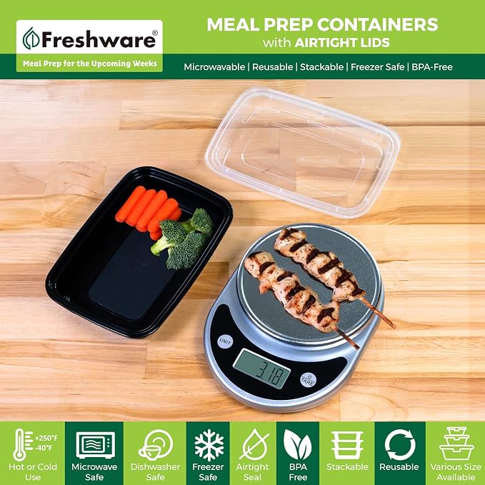 Freshware Meal Prep Containers 1 Compartment Food Storage Containers - Image 2