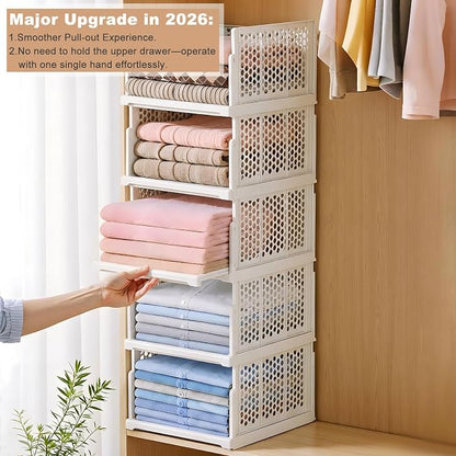 2026 Upgraded Closet Organizers and Storage, 5 Pack Pull-Out Wardrobe Bins - Image 4