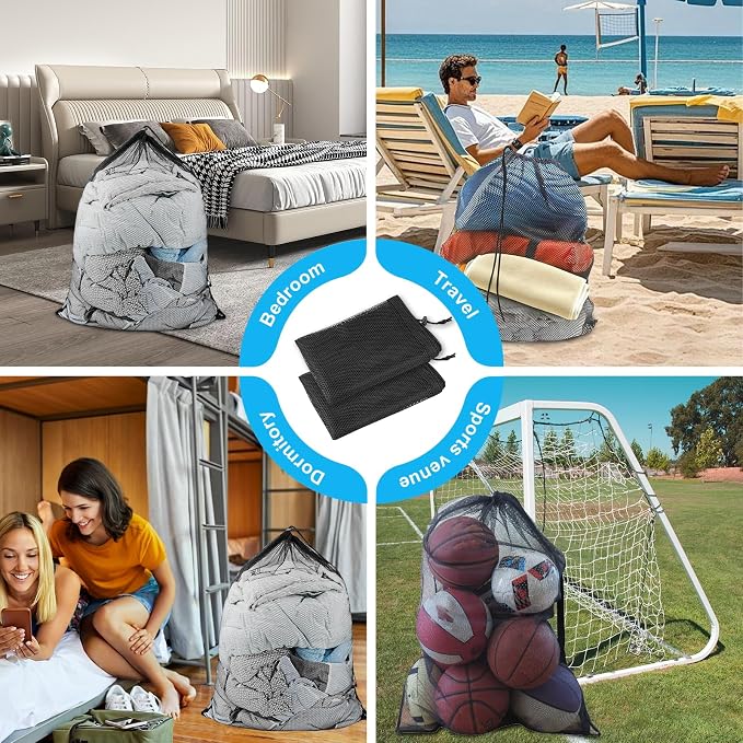 Large Mesh Laundry Bags: 2 Pack 24" x 36" Heavy Duty Soft Breathable Machine - Image 6