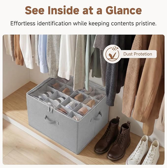 StorageWorks Shoe Organizer for Closet, Fits up to 16 Pairs, Shoe Cubby Storage - Image 5