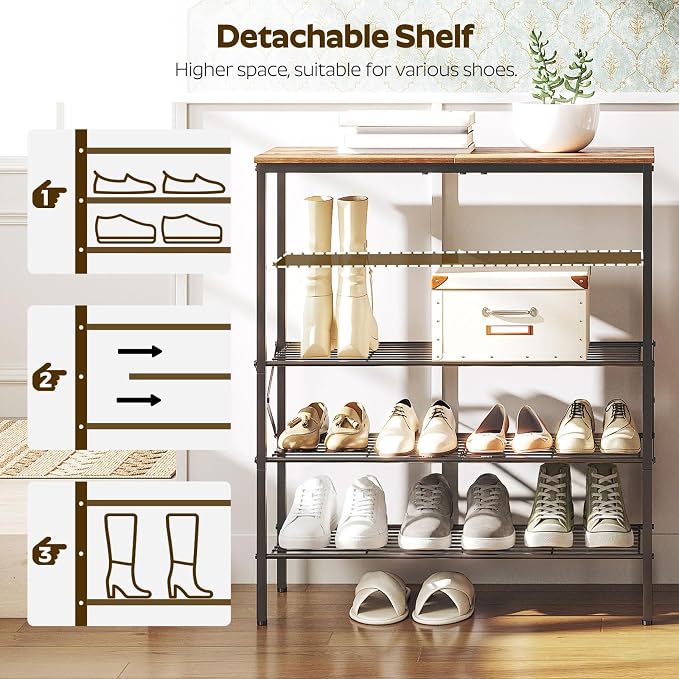 YATINEY 5-Tier Shoe Rack, Shoe Storage - Image 5