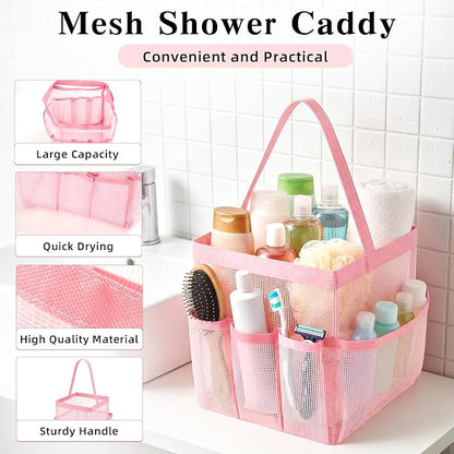 Mesh Shower Caddy, 9 Pocket Large Capacity Beach Tote Bag - Image 4