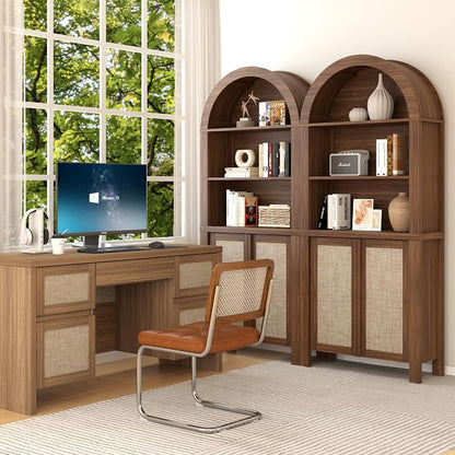 Yechen Arched Bookcase, 70.5" Tall Bookcase - Image 7