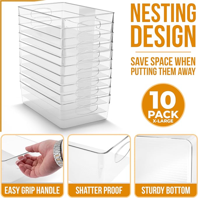 Sorbus XL Clear Plastic Storage Bins - Image 2