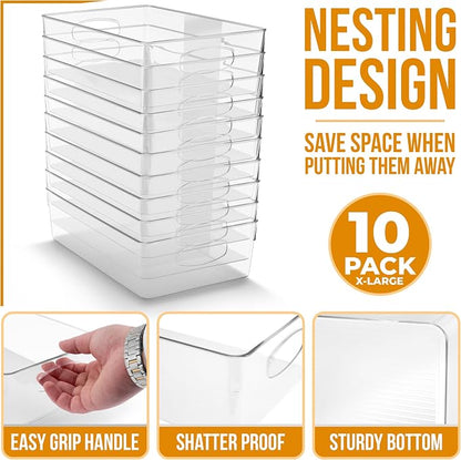 Sorbus XL Clear Plastic Storage Bins - Image 2