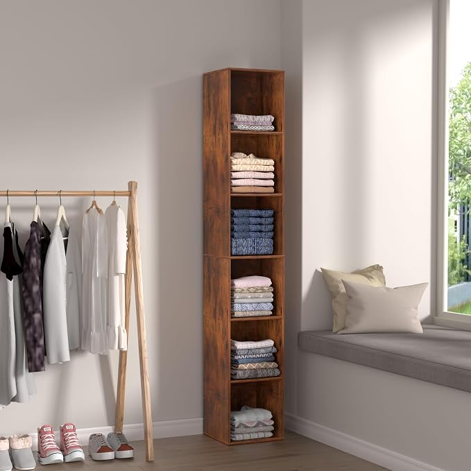 6 Cube Storage Organizer, 6 Tier Cube Low Bookcase Freestanding Storage Display - Image 8