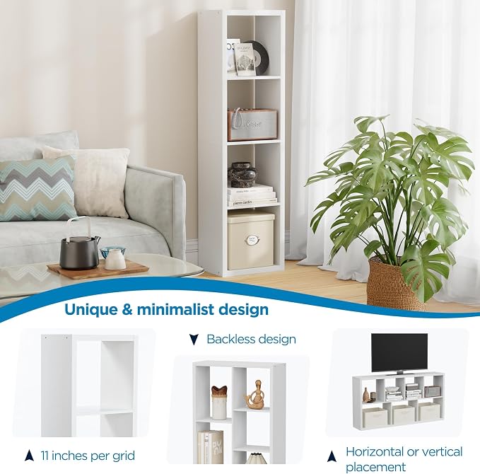 4 Cube Storage Organizer Single Row, Cube Shelf - Image 6