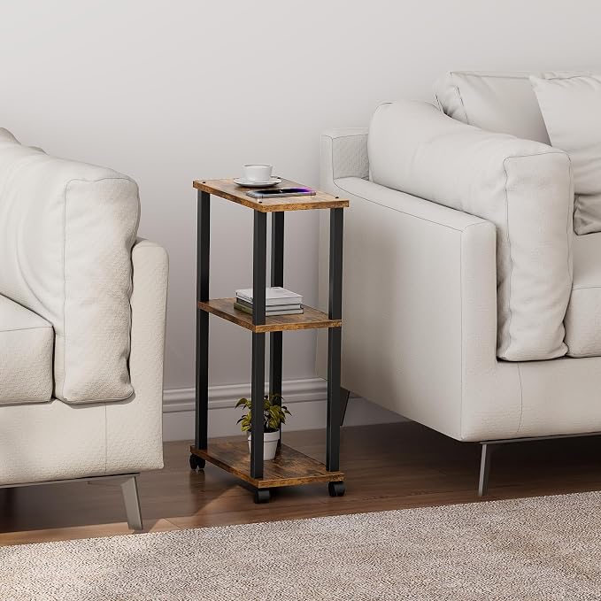TUTOTAK Small Side Table, Narrow End Table, Bedside Table, Couch Side Table - Image 7