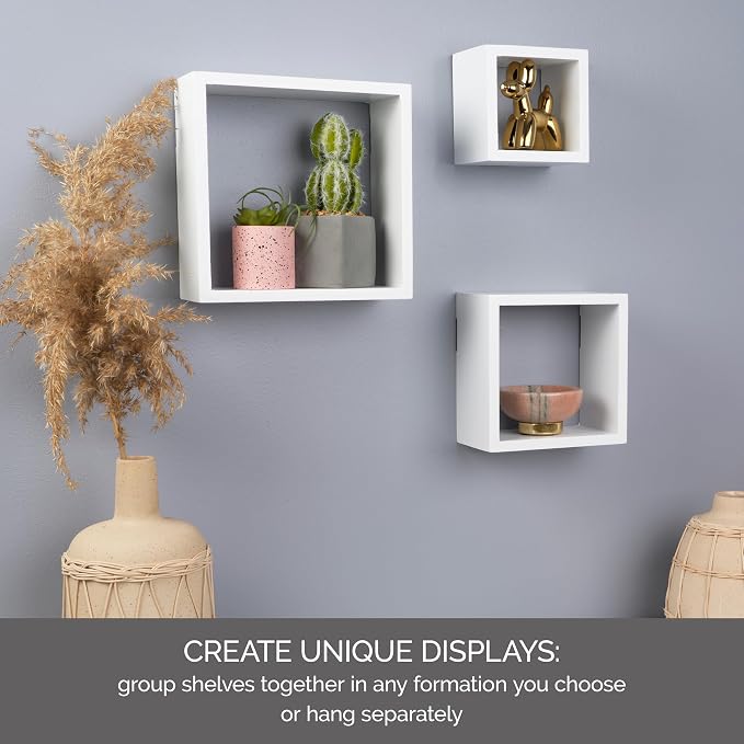 MELANNCO Floating Square Cube Shelves, - Image 6