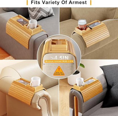 Bamboo Sofa Armrest Tray - Image 6