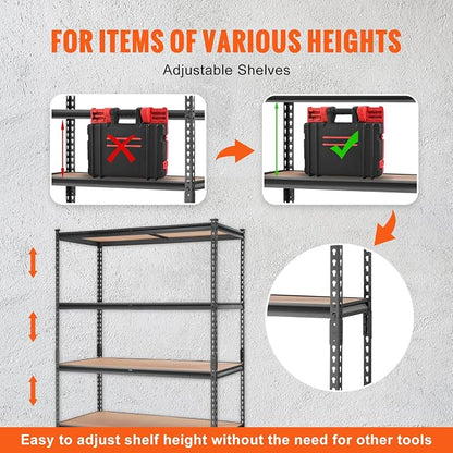 VEVOR Storage Shelving Unit, 5-Tier Adjustable Storage Shelves, Metal Shelves - Image 7