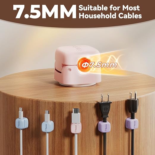 6Pack Rotatable Cord Organizer, Spring Cable Clips Desk Cable Management Cord - Image 3