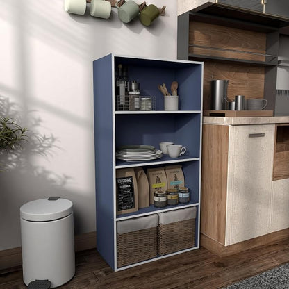 Homes: Inside + Out Apexa 4-Tier Cube Storage Organizer Shelves, Stackable Wood - Image 12