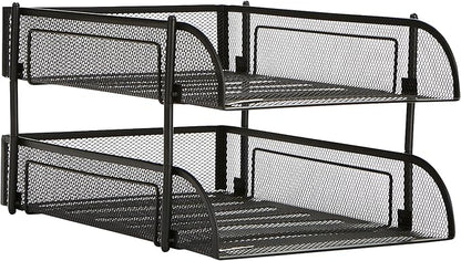 Mind Reader Stackable Paper Tray, Desktop Organizer, File Storage, Metal Mesh - Image 7
