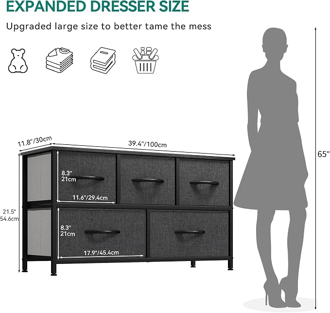 YITAHOME Dresser with 5 Drawers - Image 3