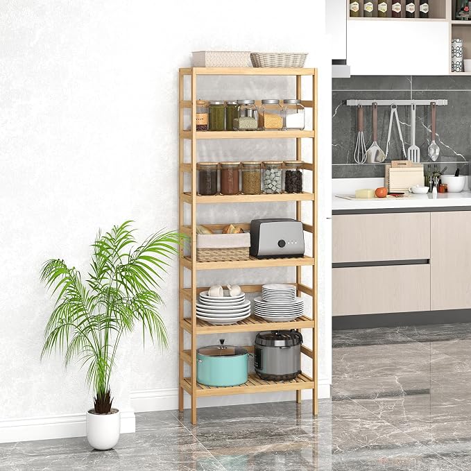 Bamboo Rack, Adjustable Bamboo Shelf, Bathroom Living Room - Image 9