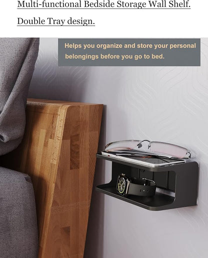 Bedside Wall Shelf Organizer Small Bedside Shelf Wall Mount - Image 2