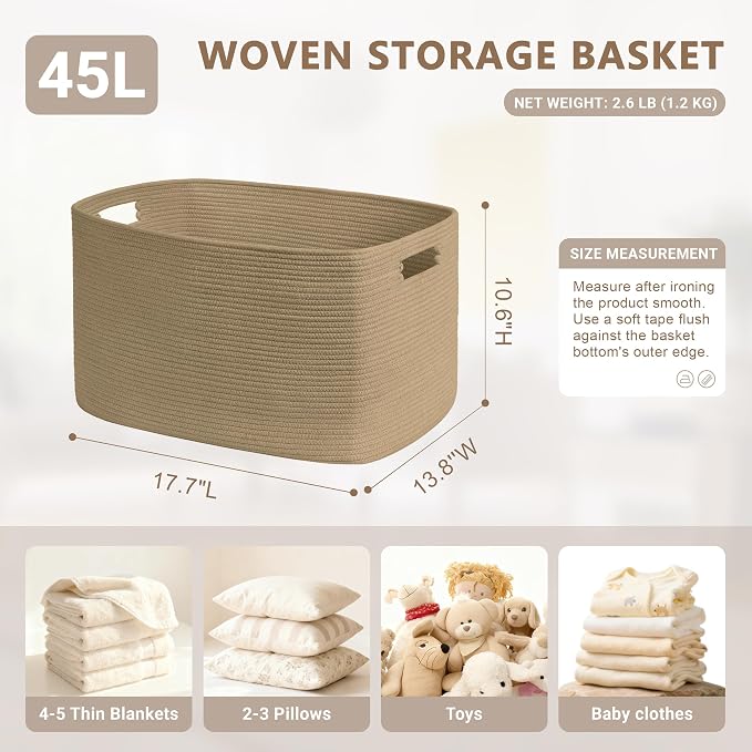 45L Small Wicker Laundry Basket - Image 2