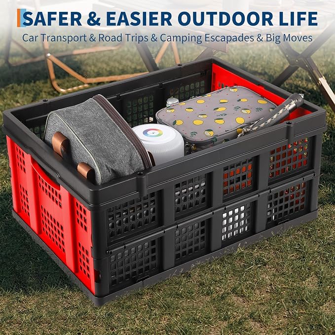 55L Collapsible Crates for Storage, Stackable & Collapsible Milk Crates - Image 8