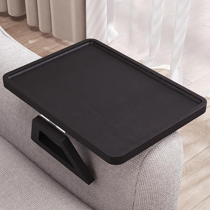 Couch Arm Tray, Bamboo Folding Sofa Tray, Sofa Armrest Trays Clip-On Couch Desk by DANFOXER