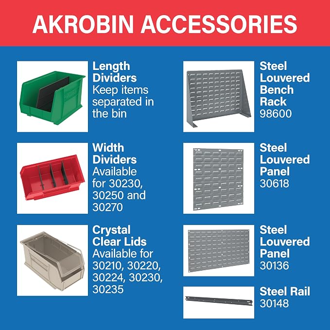 Akro-Mils 30210 AkroBins Plastic Storage Bins, Space-Saving Stackable Bins - Image 5