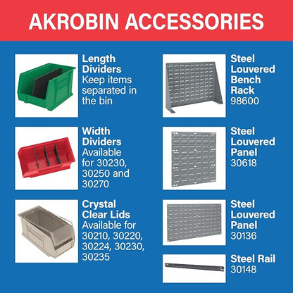 Akro-Mils 30260 AkroBins Plastic Storage Bins, Space-Saving Stackable Bins - Image 5