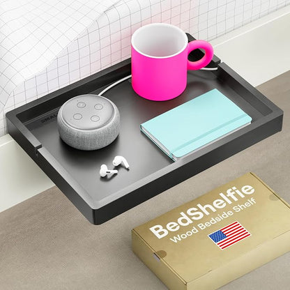 BedShelfie Bedside Shelf for Bunk Bed & Top Bunk, College Dorm Room Essentials by BedShelfie