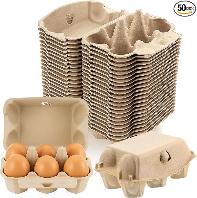 50 Pack Bulk Empty Egg Cartons, Reusable Cardboard Eggs Carton Storage by Unknown