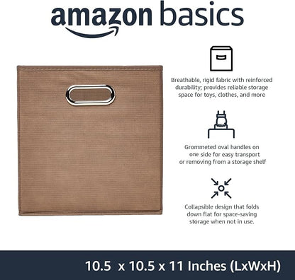 Amazon Basics Collapsible Cube Storage Organizer Bins, 10.5 x 10.5 x 11 inches - Image 2