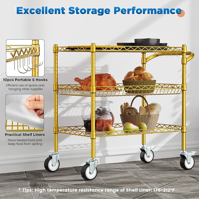 Leteuke 3 Tier Rolling Carts - Image 6