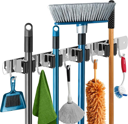 The Good Stuff Heavy Duty Mop and Broom Holder Wall Mount – Stainless Steel by TheGoodStuff