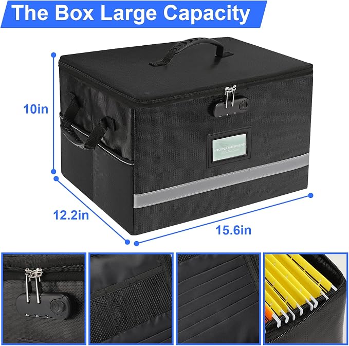 EXLIFBAG File Organizer, Fireproof File Box - Image 3