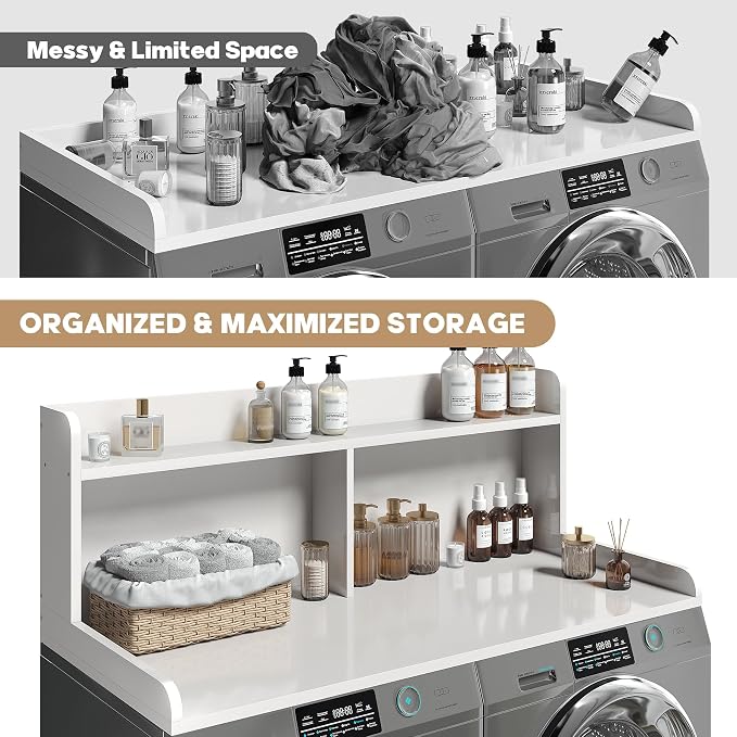 2-Tier Washer Dryer Countertop, 18.5" Raised Height Laundry Countertop - Image 5