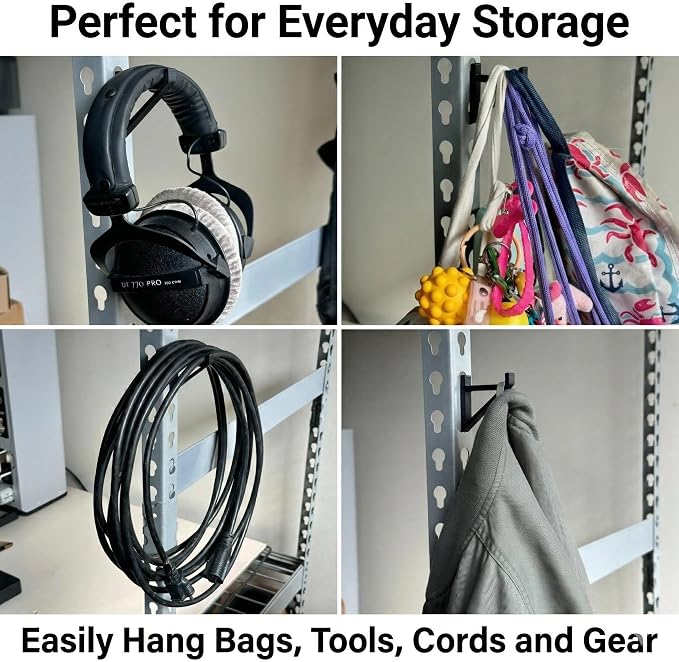 Garage Storage Utility Hooks – Keyhole Shelving Hook Fits Standard Boltless - Image 3