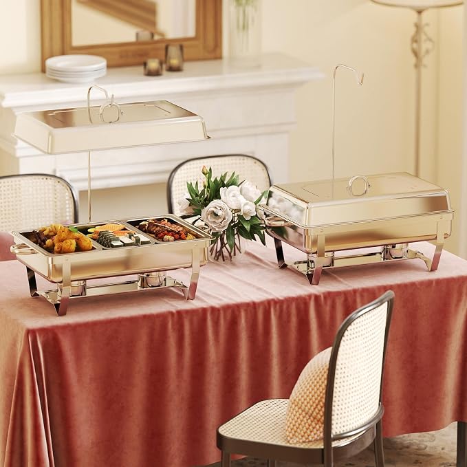 Chafing Dishes Buffet Set for Food Warming and Serving, 11QT Stainless Steel - Image 9