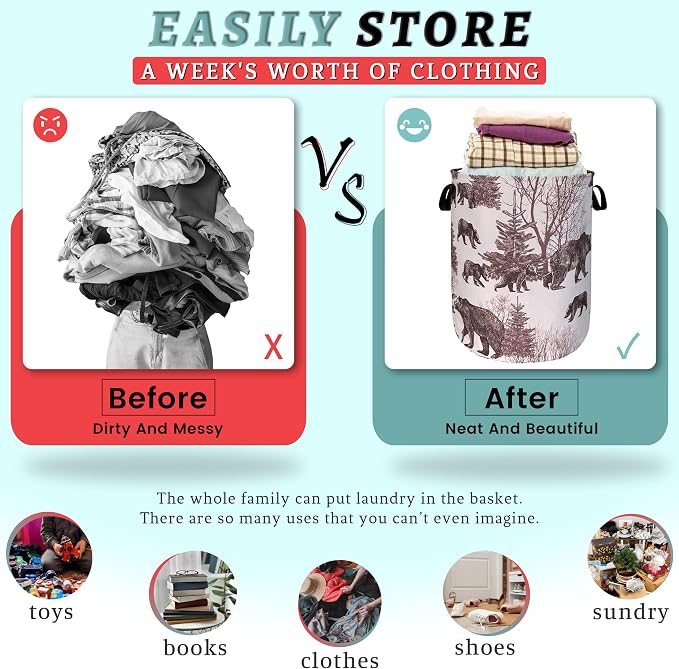 Forest Bear Laundry Hamper - Image 4