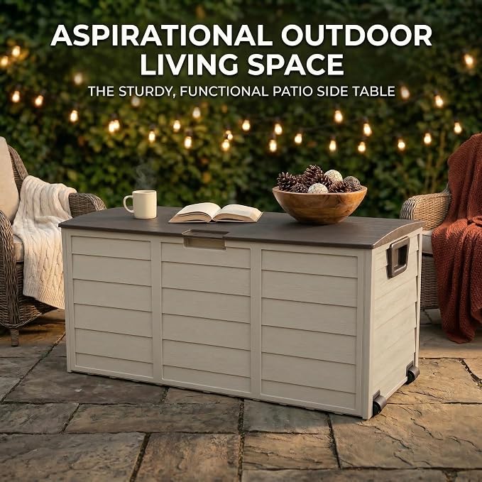 75 Gallon Outdoor Storage Box, 260L Waterproof Resin Deck Box - Image 6