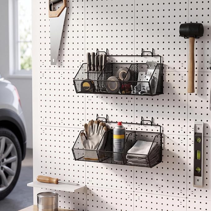 Hicarer 2 Pcs Divided Pegboard Baskets - Image 6