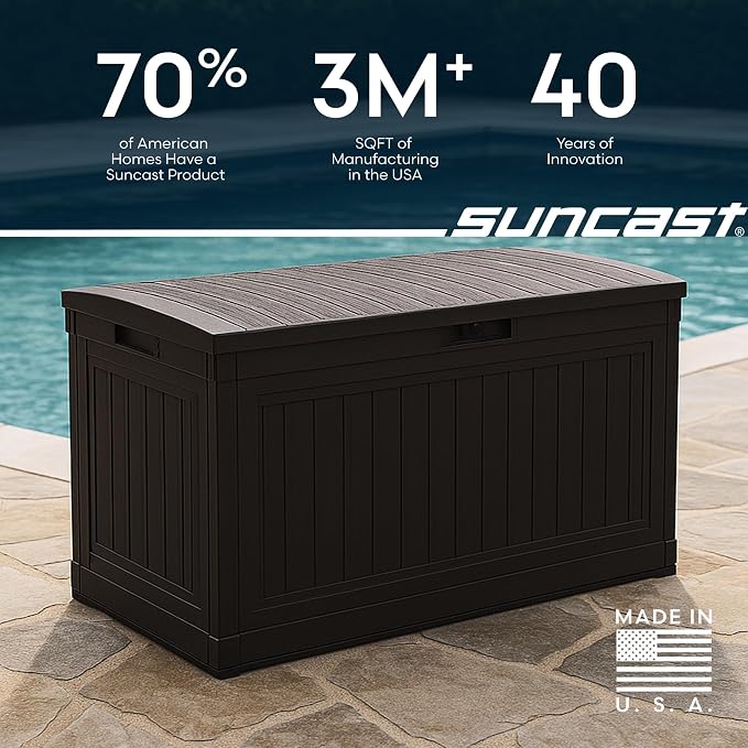 Suncast 80-Gal. Waterproof Resin Large Outdoor Patio Deck Box - Image 7