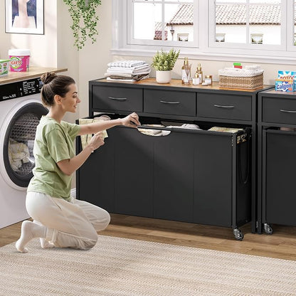 Laundry Sorter, Rolling Laundry Hamper - Image 5