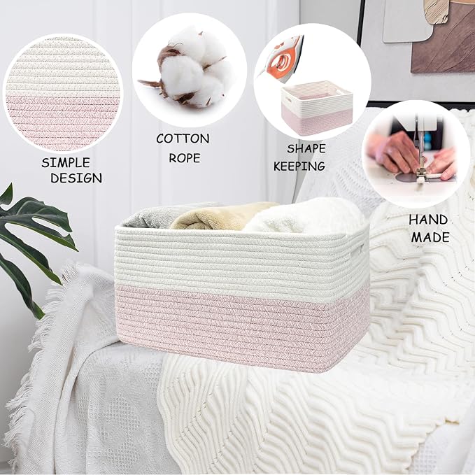 COMFY-HOMI Cotton Rope Woven Basket - Image 5