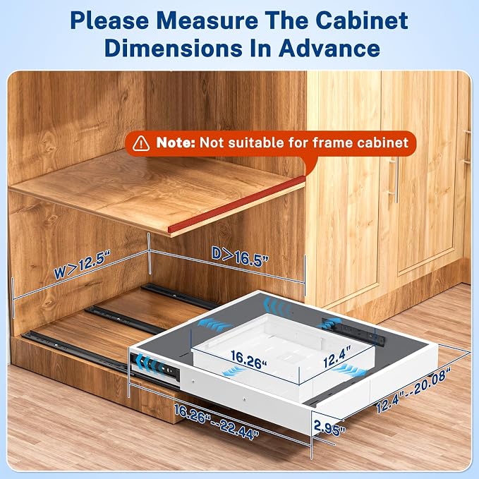Insputer Pull Out Cabinet Organizer Expandable W & D, Slide Out Drawers - Image 6