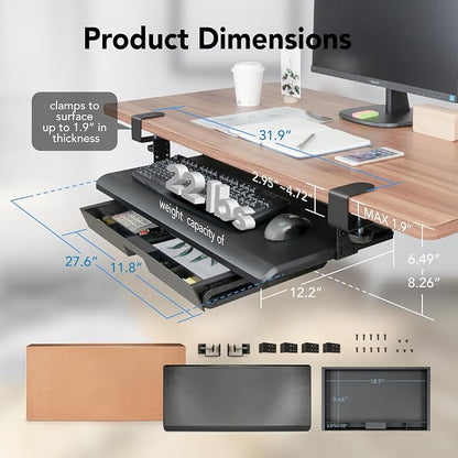 EHO Keyboard Tray with Drawer - Image 7
