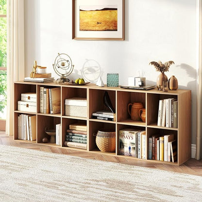 Giantex 6-Cube Bookcase, 3-Tier Cubby Bookshelf, Horizontal Vertical Display - Image 9