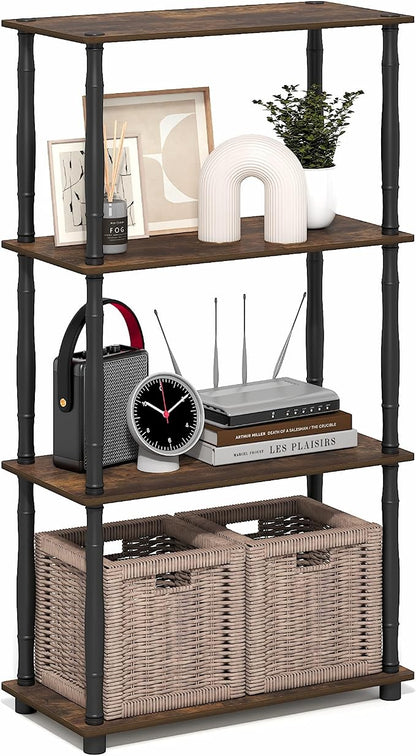 Furinno Turn-N-Tube Storage Shelves, 4-Tier Open Frame Book Shelf, Standing - Image 9