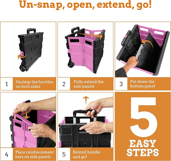 Ultra-Slim Rolling Collapsible Storage Pack-N-Roll Utility-carts, - Image 6