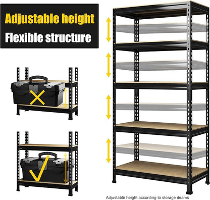 PrimeZone Garage Storage Shelves, 5 Tier Adjustable Metal Shelving, 4 Pack | - Image 6