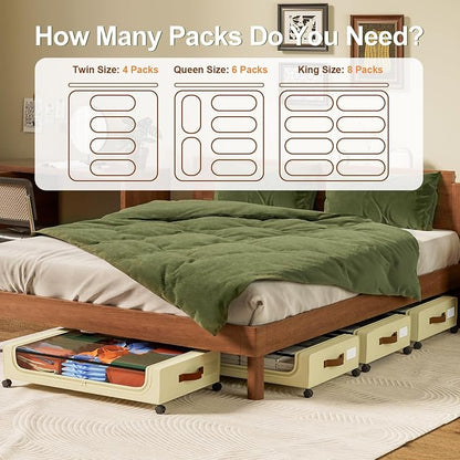 GoMaihe Under Bed Storage with Wheels:48L Underbed Storage Containers with Lids - Image 7