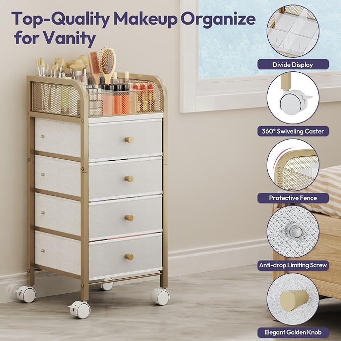SWTYMIKI Rolling Makeup Organizer Cart - Image 8